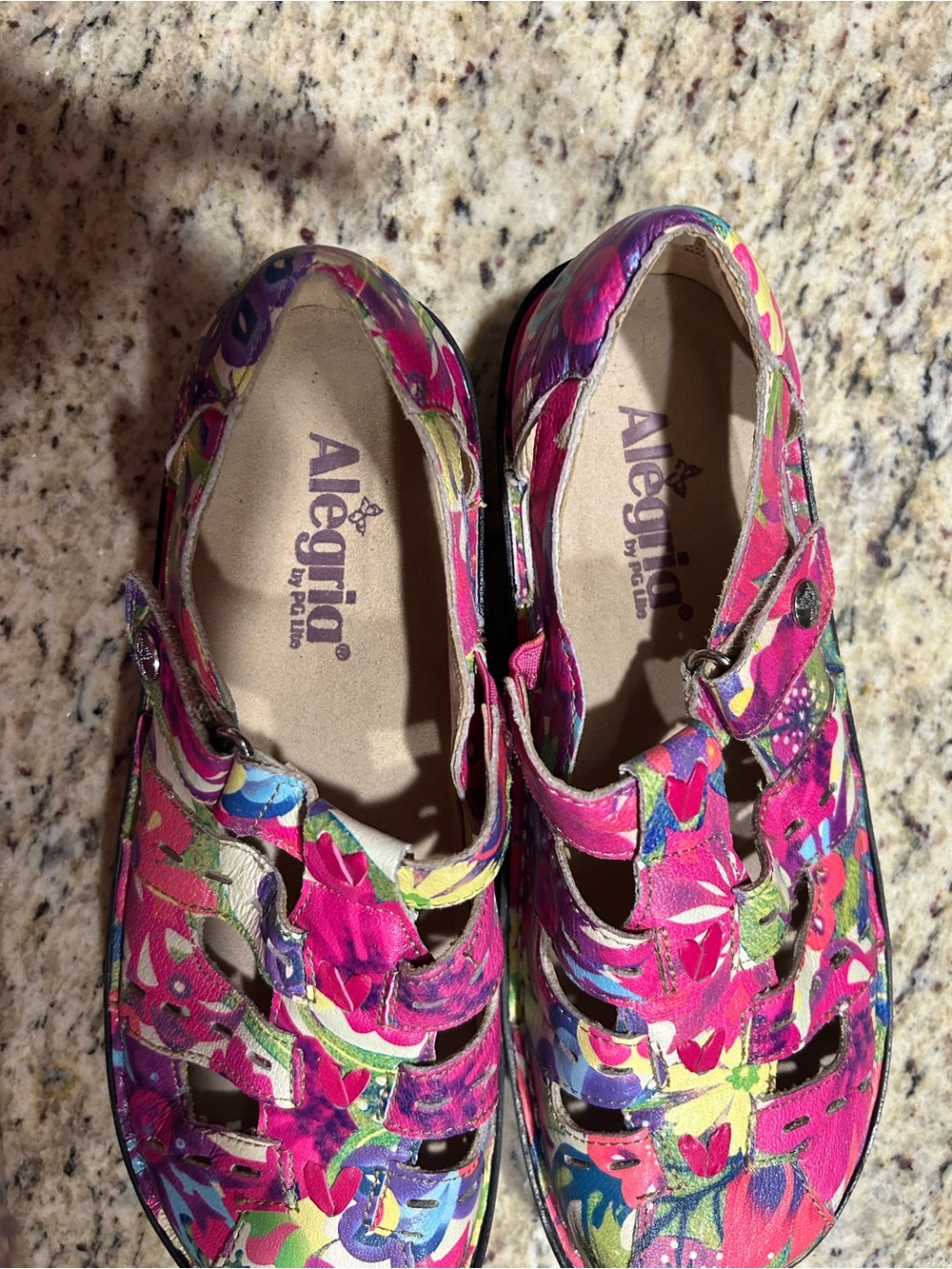 ALEGRIA PESCA FLORAL LEATHER COMFORT SHOES NEW? Size 38 (8-8.5) no box - Picture 2 of 13